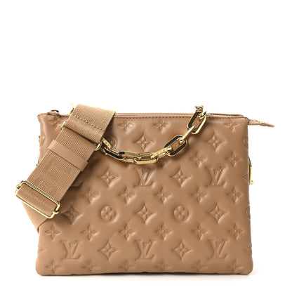 Louis Vuitton Lambskin Embossed Monogram Coussin PM Camel 1 of 10