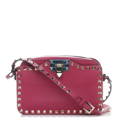 Valentino Garavani Calfskin Rockstud Flip Lock Camera Crossbody Bag Deep Cyclamin 1 of 7