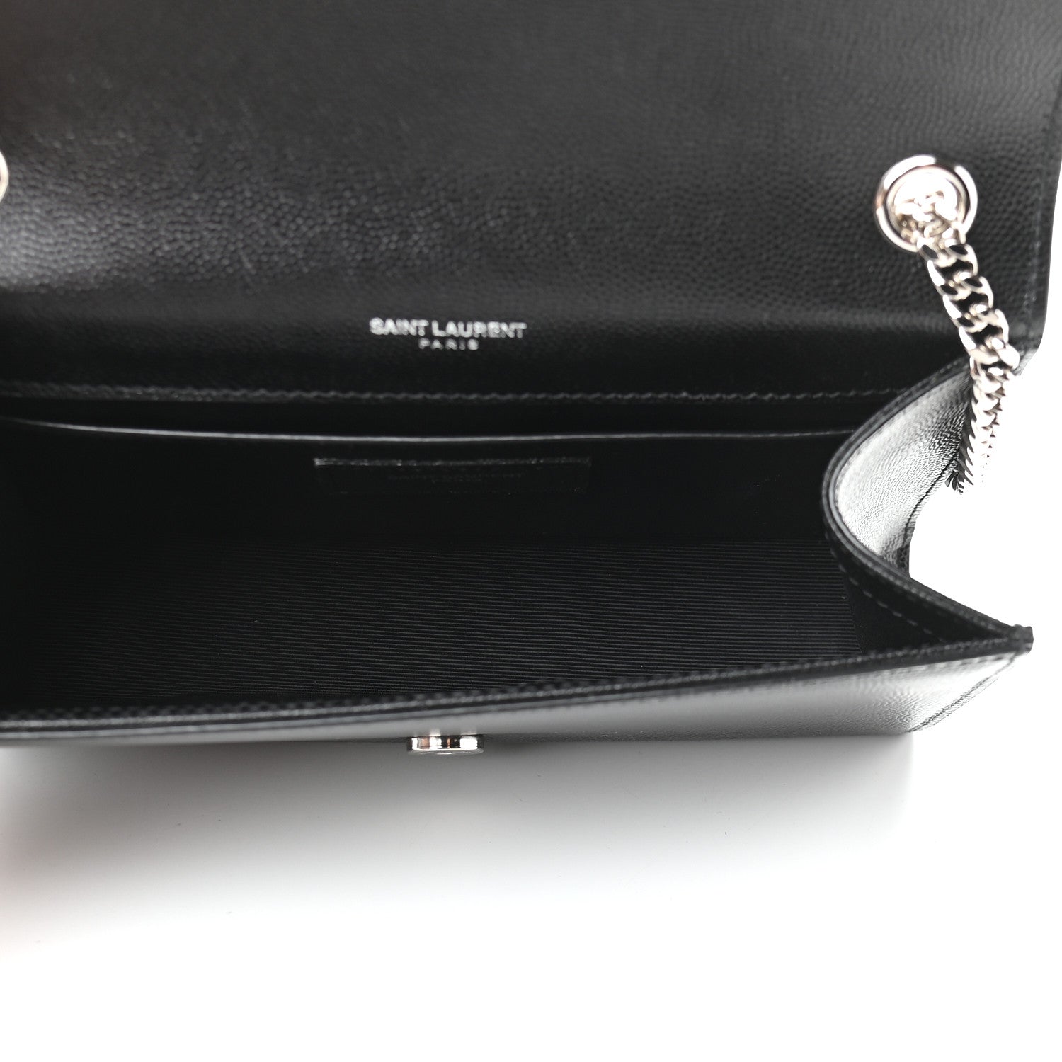 Saint Laurent Grain De Poudre Small Monogram Kate Satchel Black 5 of 9