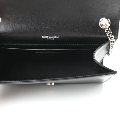 Saint Laurent Grain De Poudre Small Monogram Kate Satchel Black 5 of 9