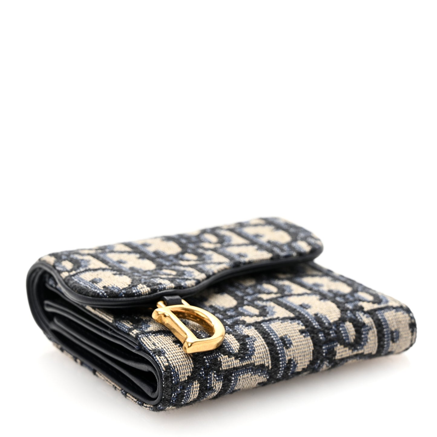 Oblique Saddle Lotus Wallet Blue