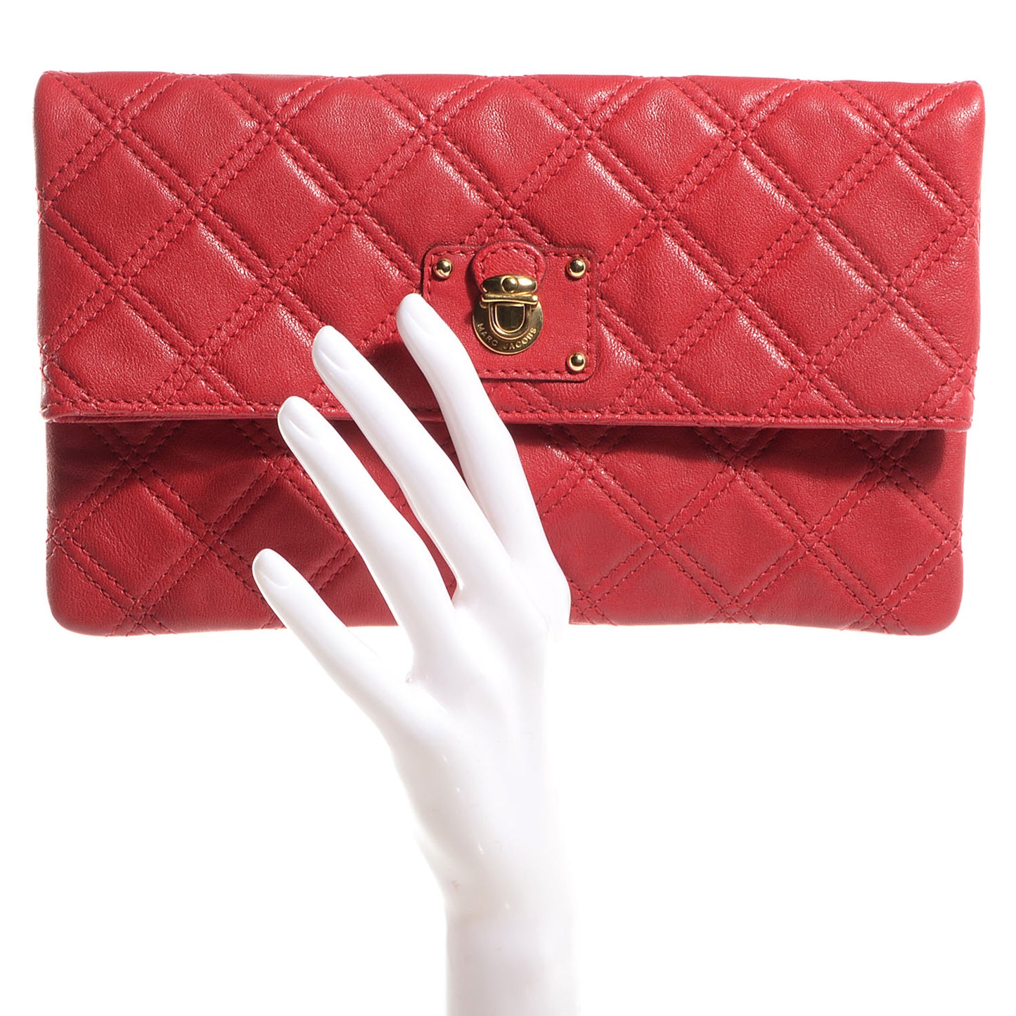 Quilted Leather Eugenie Clutch Red