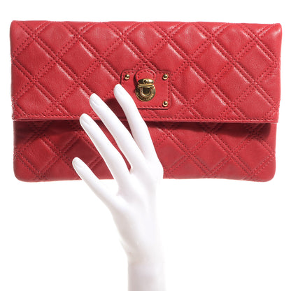 Marc Jacobs Quilted Leather Eugenie Clutch Red 2 of 7