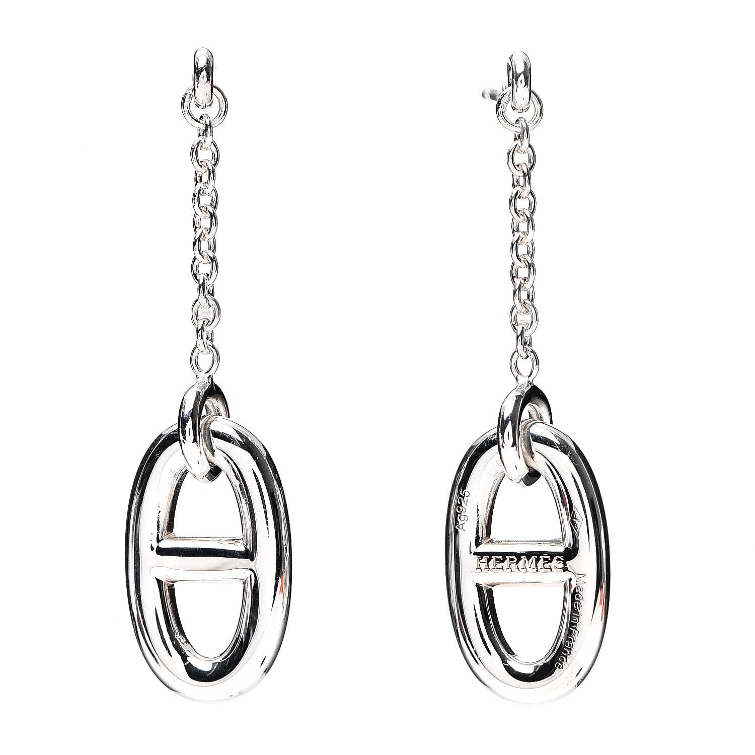 Hermes Sterling Silver Farandole Drop Earrings 1 of 6