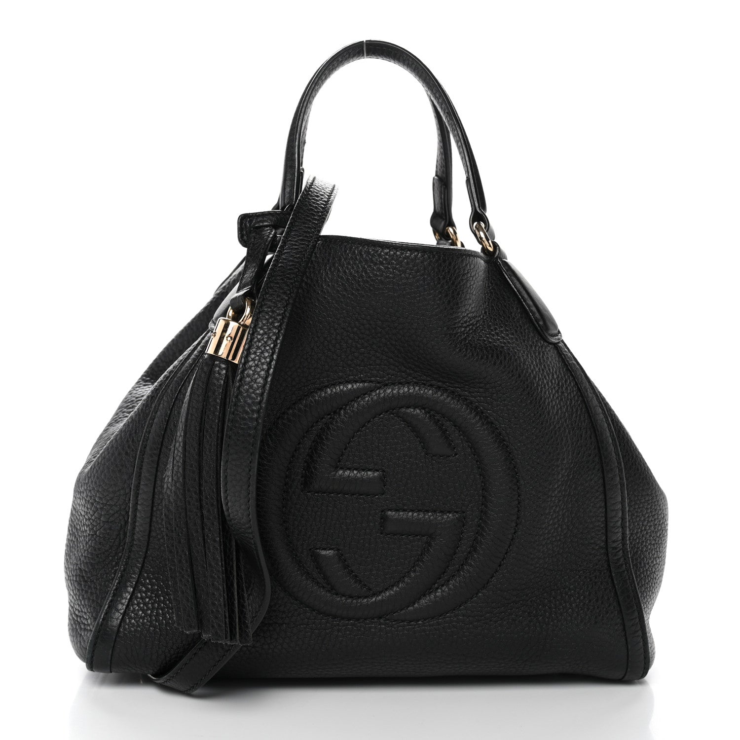 Gucci Pebbled Calfskin Small Soho Shoulder Bag Black 1 of 11