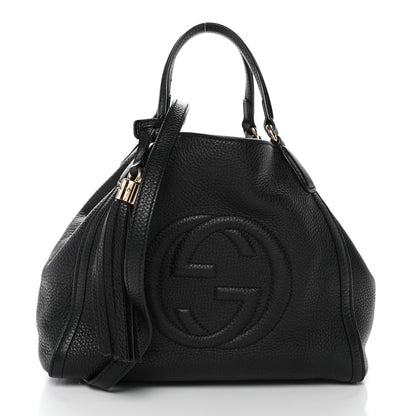 Gucci Pebbled Calfskin Small Soho Shoulder Bag Black 1 of 11