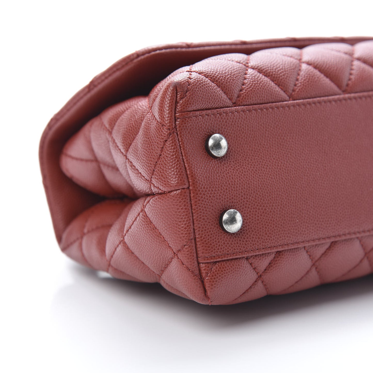 Caviar Quilted Mini Coco Handle Flap Dark Red