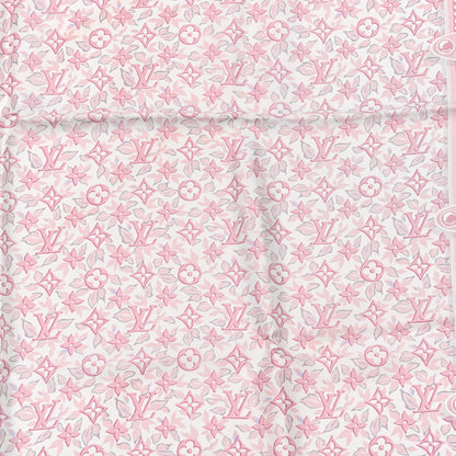 Louis Vuitton Silk Monogram Trunk Floral Print Square Scarf Rose Poudre 3 of 5
