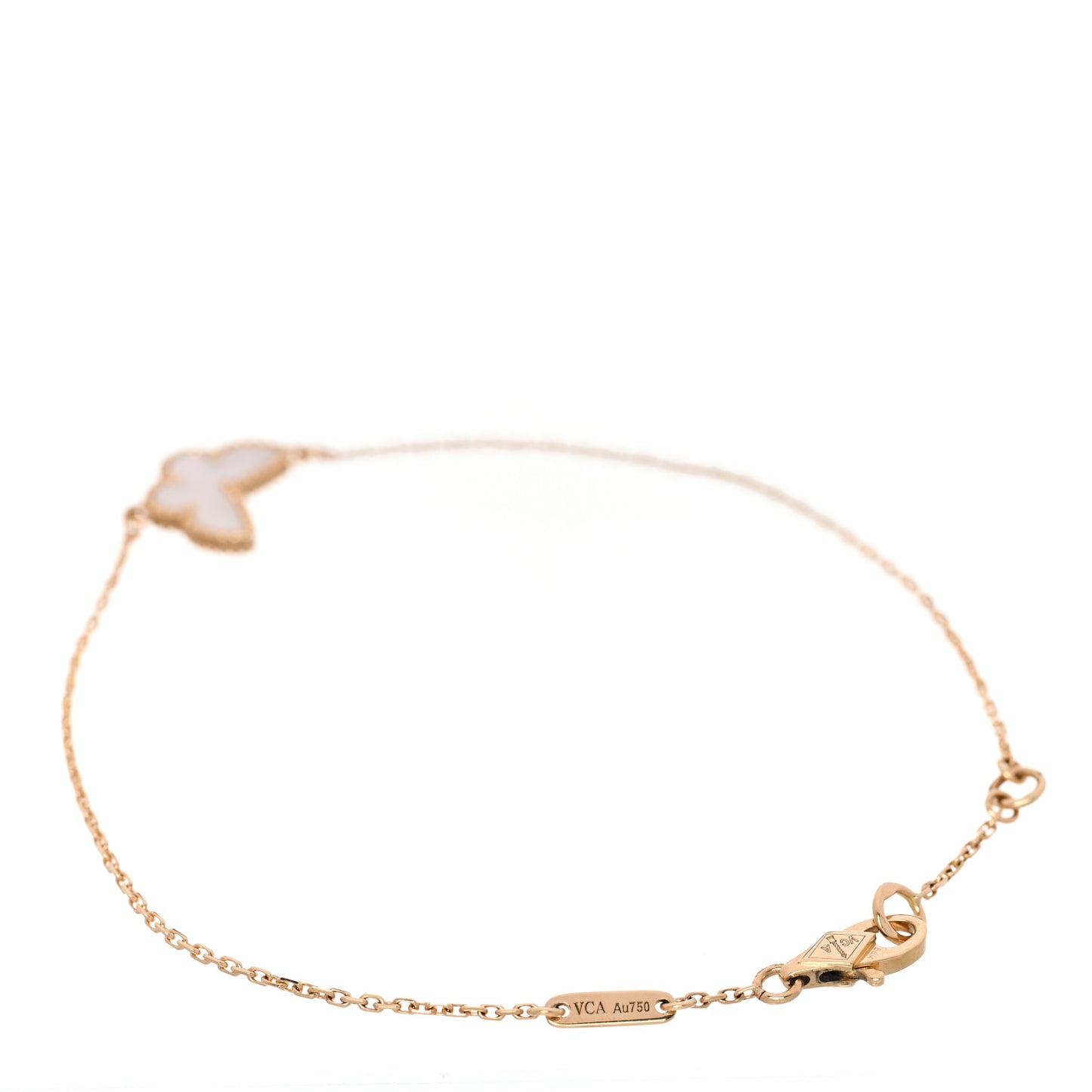 18K Yellow Gold Mother of Pearl Sweet Alhambra Butterfly Bracelet