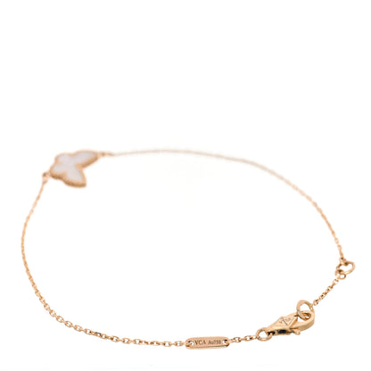 Van Cleef & Arpels 18K Yellow Gold Mother of Pearl Sweet Alhambra Butterfly Bracelet 2 of 5