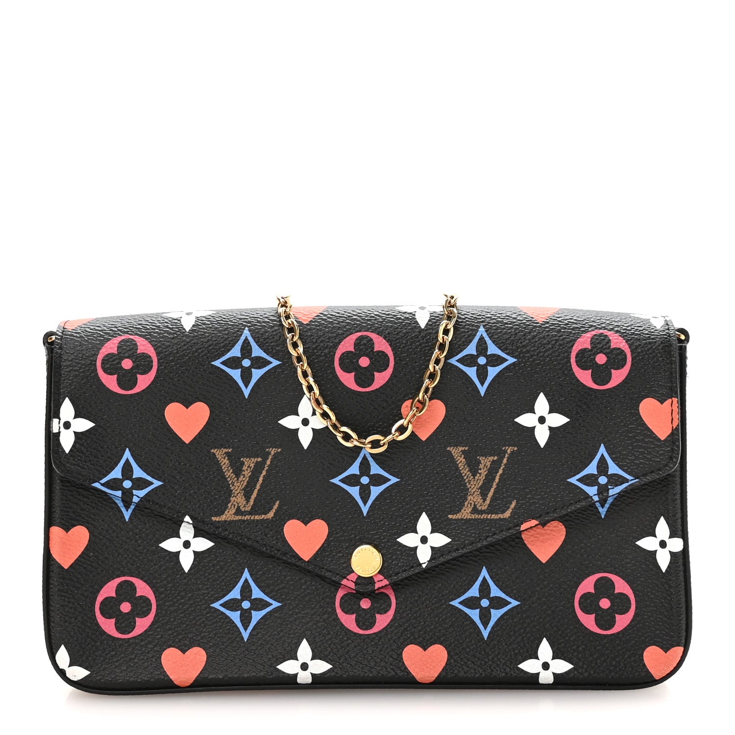 Louis Vuitton Game On Felicie Chain Wallet Black 1 of 11