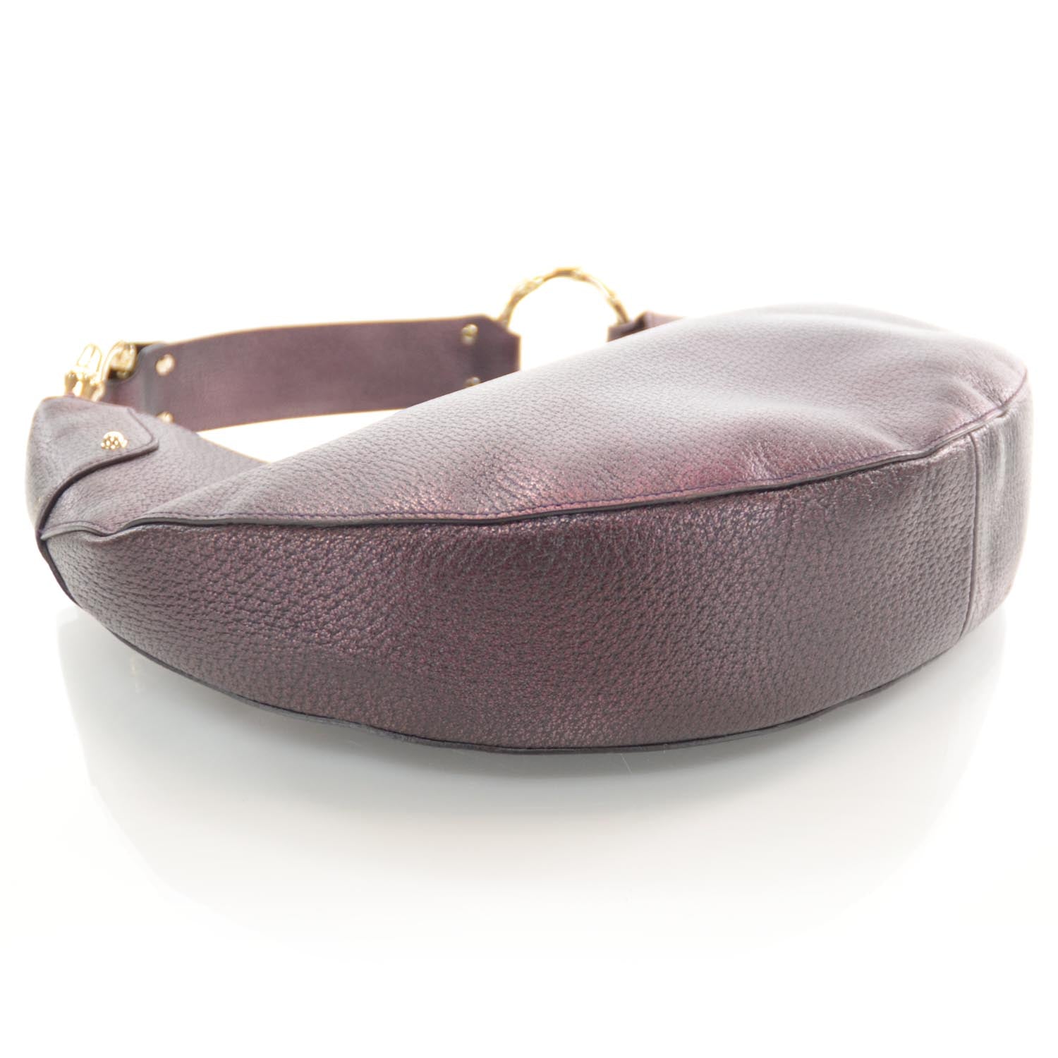 Gucci Leather Bamboo Ring Hobo Aubergine 4 of 8