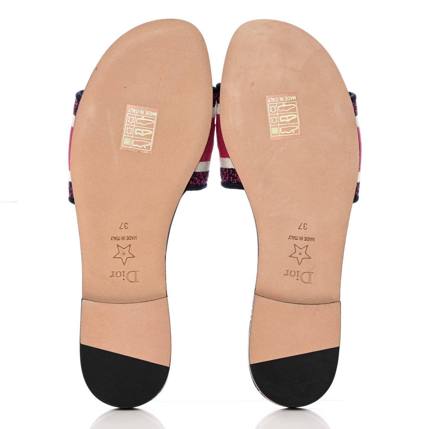 Canvas Embroidered Animals Dway Mules Slide Sandals 37 Deep Blue Fuchsia