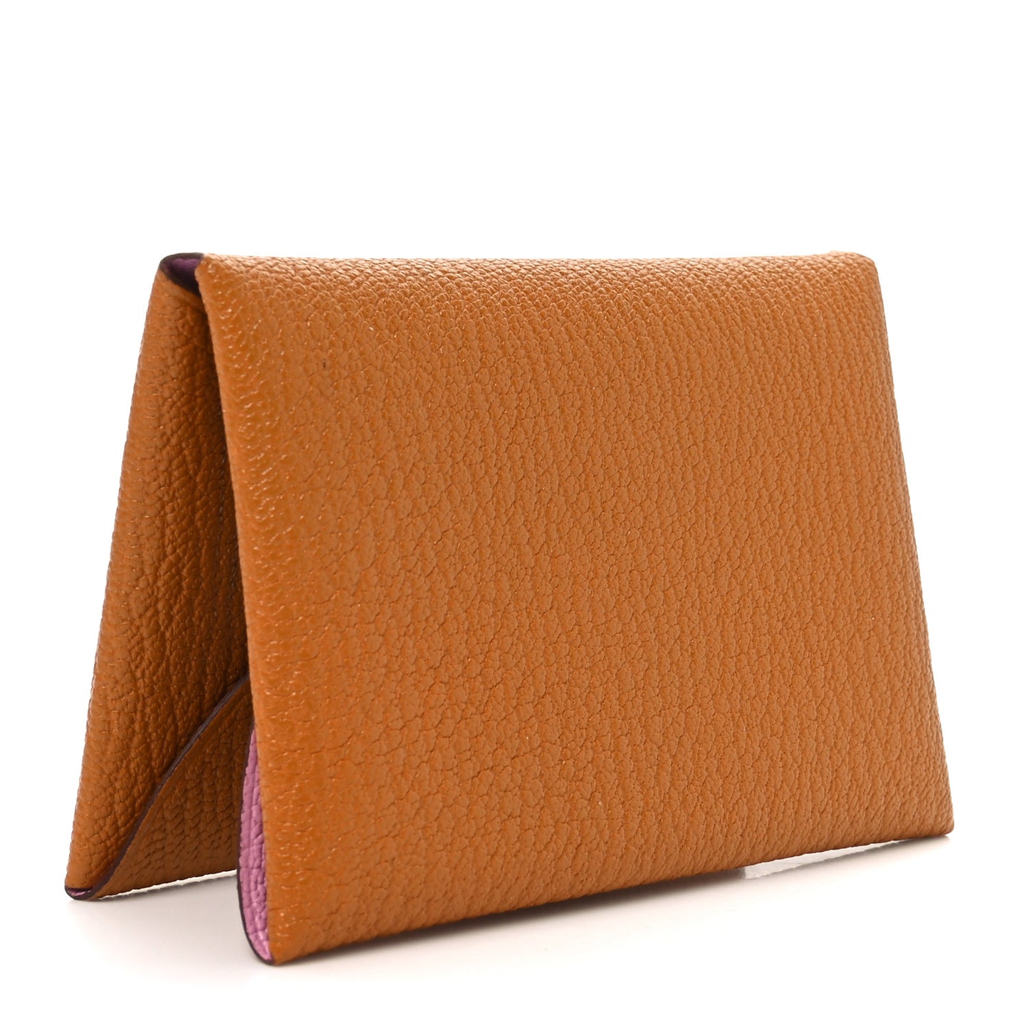 Chevre Mysore Verso Calvi Duo Card Case Caramel Mauve Sylvestre