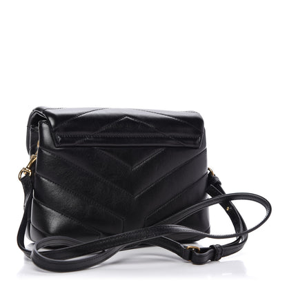 Saint Laurent Calfskin Y Quilted Monogram Toy Loulou Crossbody Bag Black 3 of 9