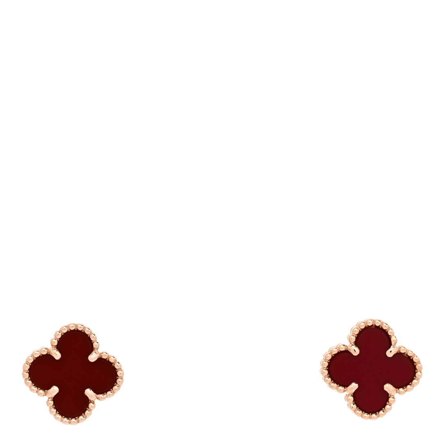 18K Rose Gold Carnelian Sweet Alhambra Earrings