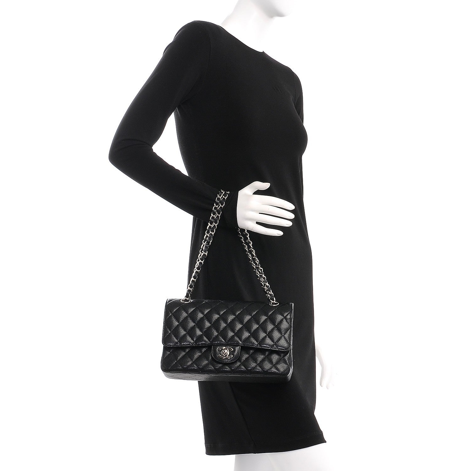 Chanel Caviar Quilted Medium Double Flap Black 3 of 8