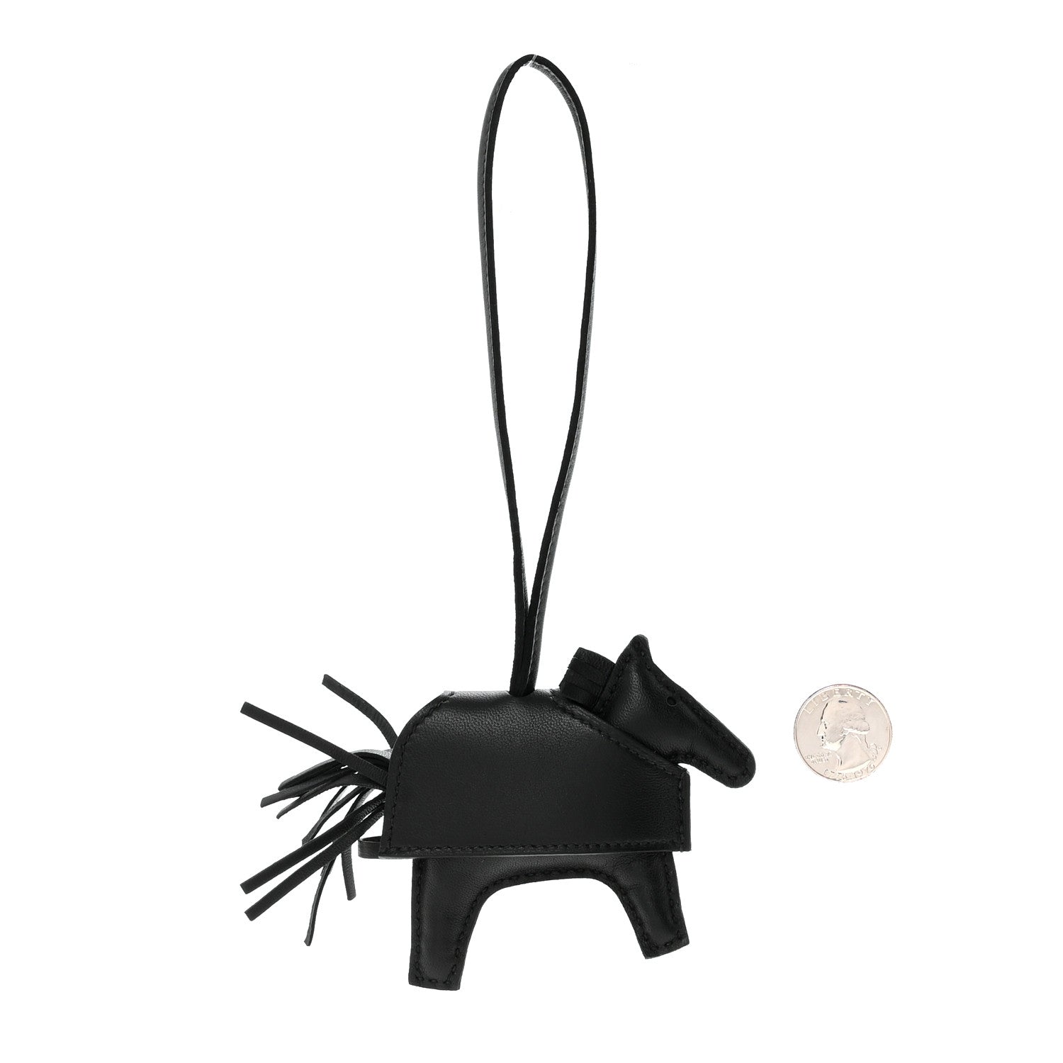 Hermes Milo Lambskin Studded Grigri Rodeo Robeo Rock Horse Bag Charm PM Black 2 of 5