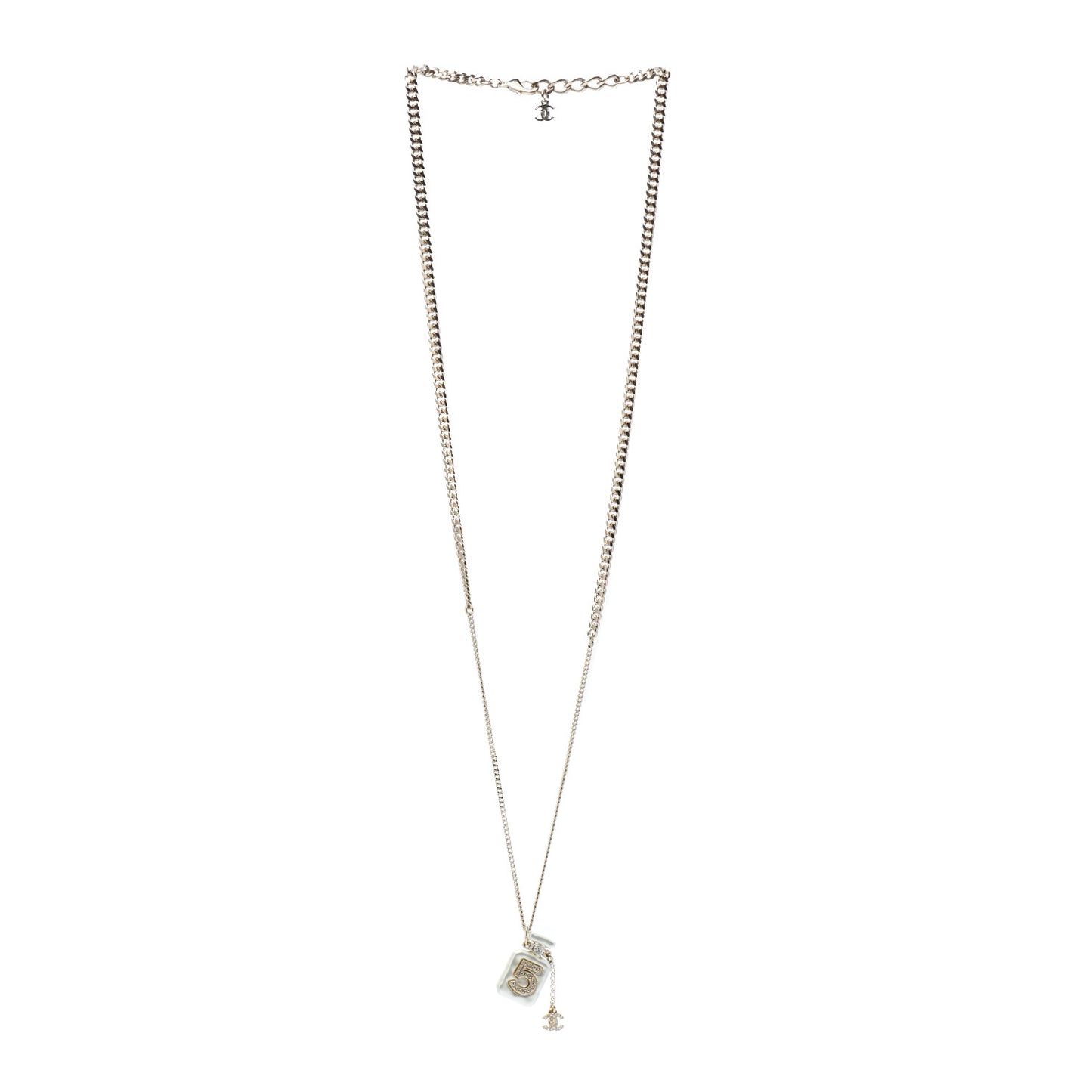 Resin Crystal CC No 5 Perfume Bottle Necklace
