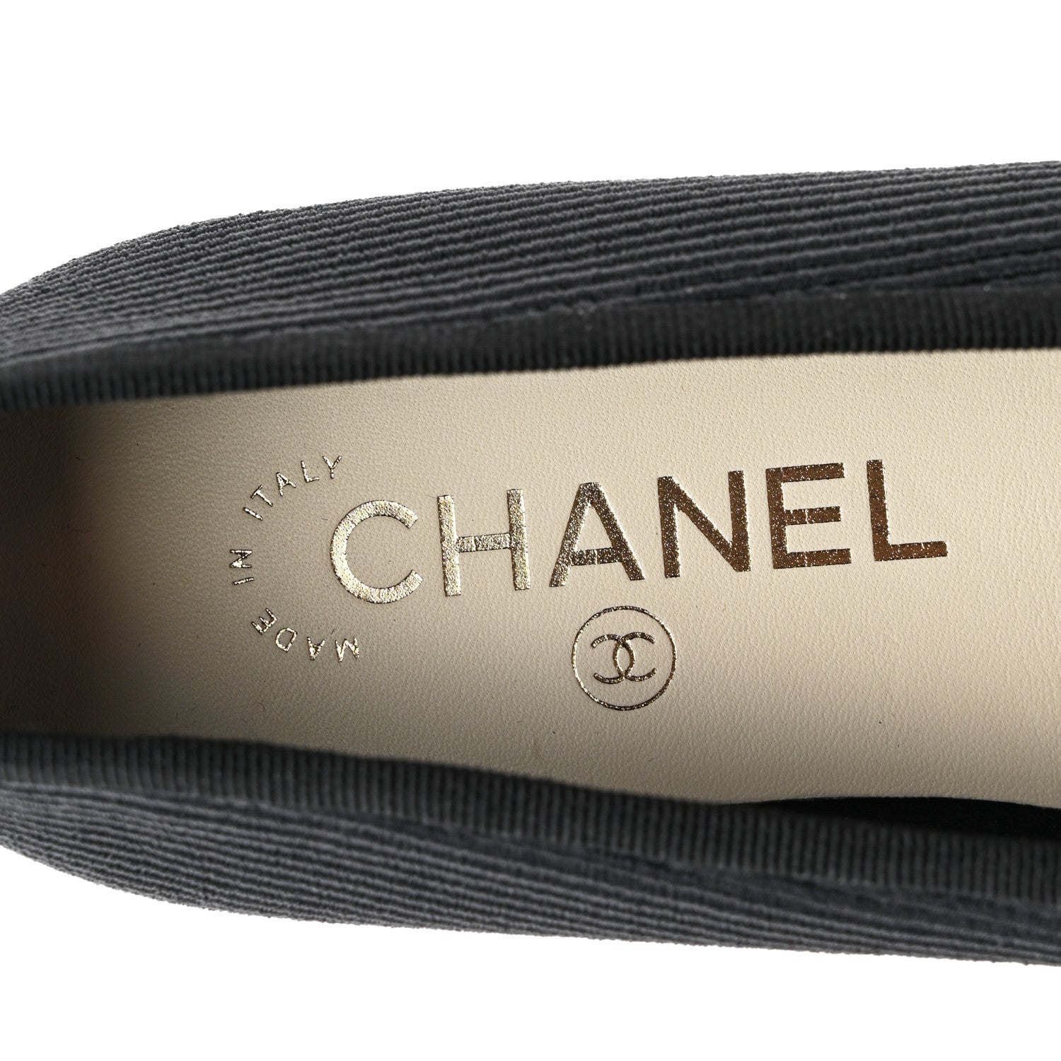 Chanel Embroidered Fabric Cap Toe CC Ballerina Flats 35.5 Black 6 of 9
