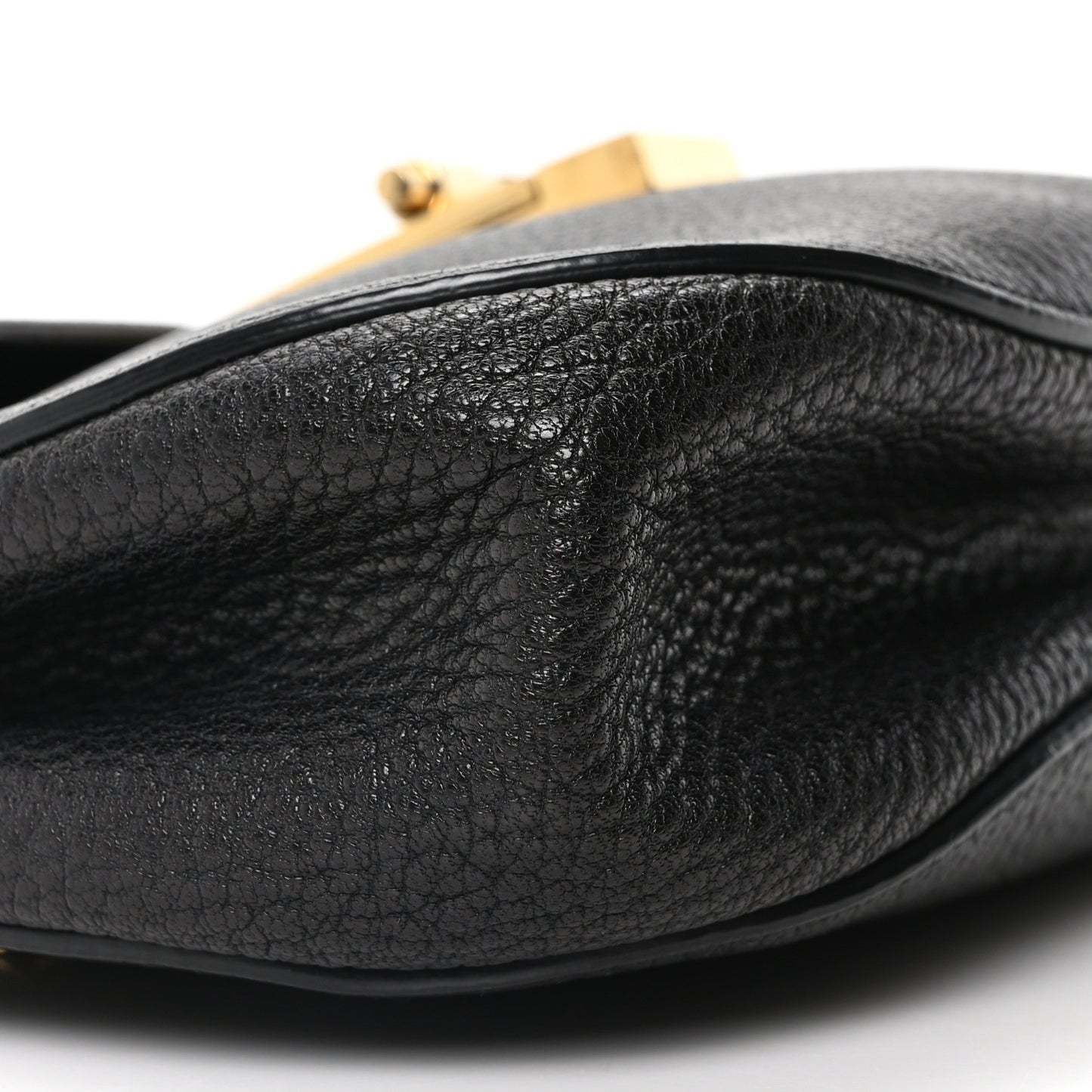Grained Lambskin Drew Shoulder Bag Black