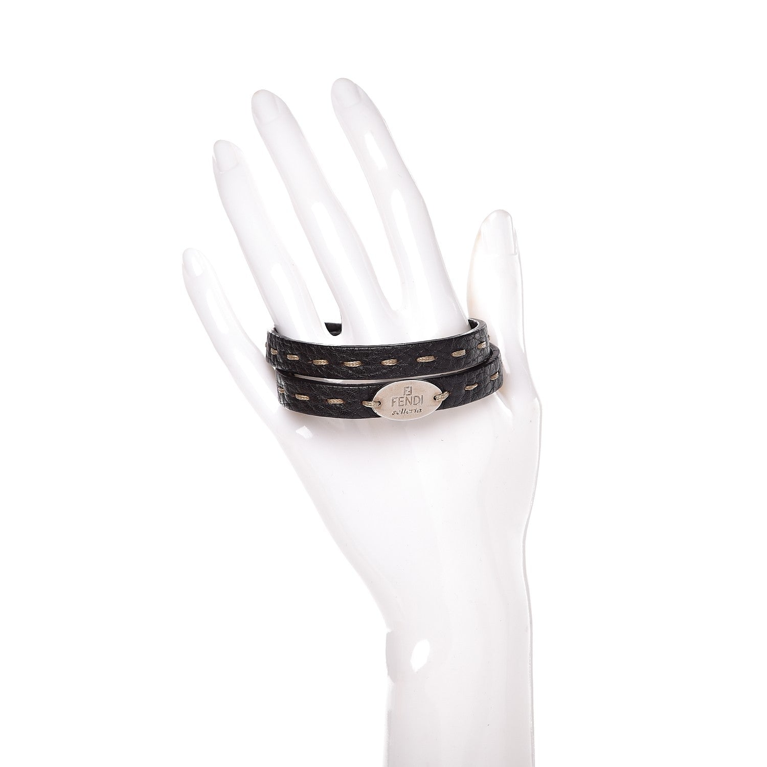 Fendi Calfskin Romano Selleria Bracelet Brown 2 of 5