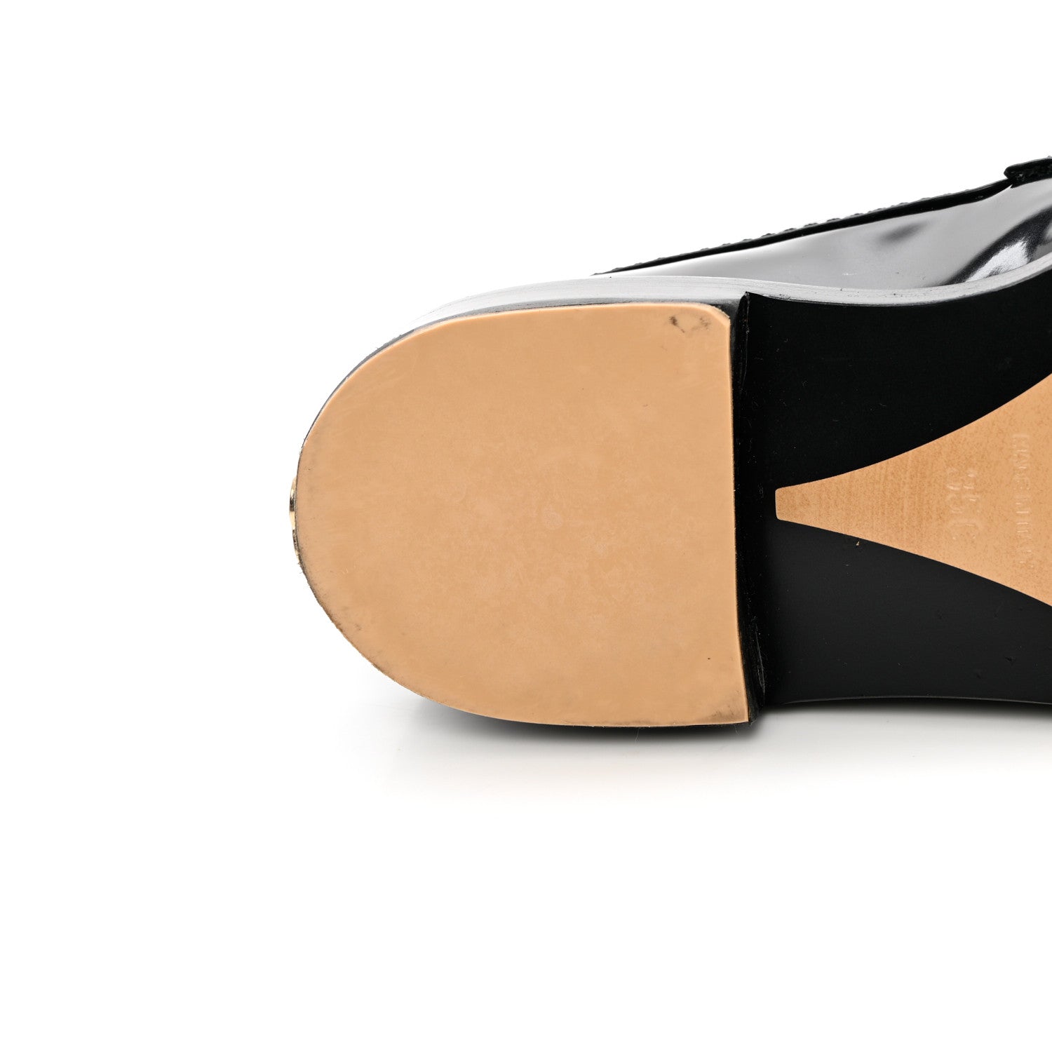 Chanel Shiny Calfskin Logo Loafers 35 Black 15 of 18