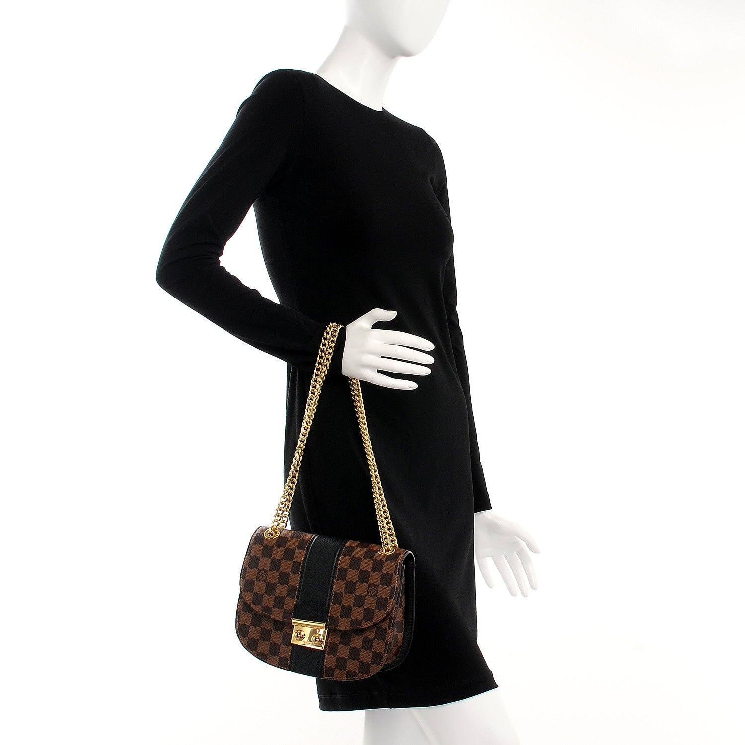 Louis Vuitton Damier Ebene Cuir Taurillon Wight Black 2 of 8
