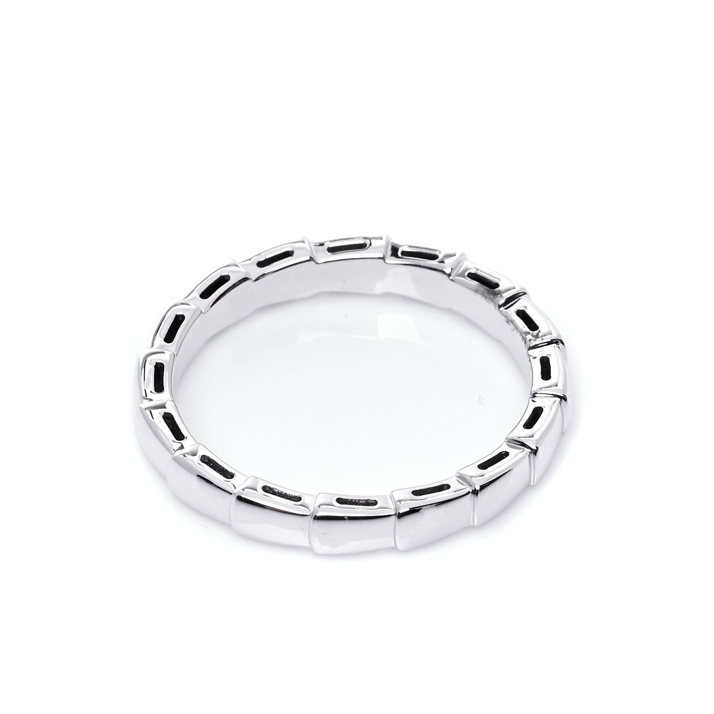 18K White Gold Serpenti Viper Band Ring 62 10