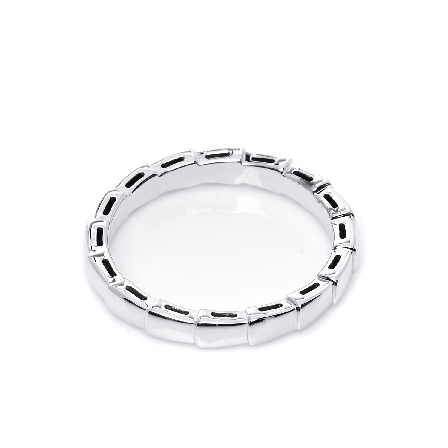Bulgari 18K White Gold Serpenti Viper Band Ring 62 10 5 of 5