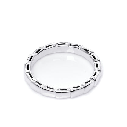 Bulgari 18K White Gold Serpenti Viper Band Ring 62 10 5 of 5