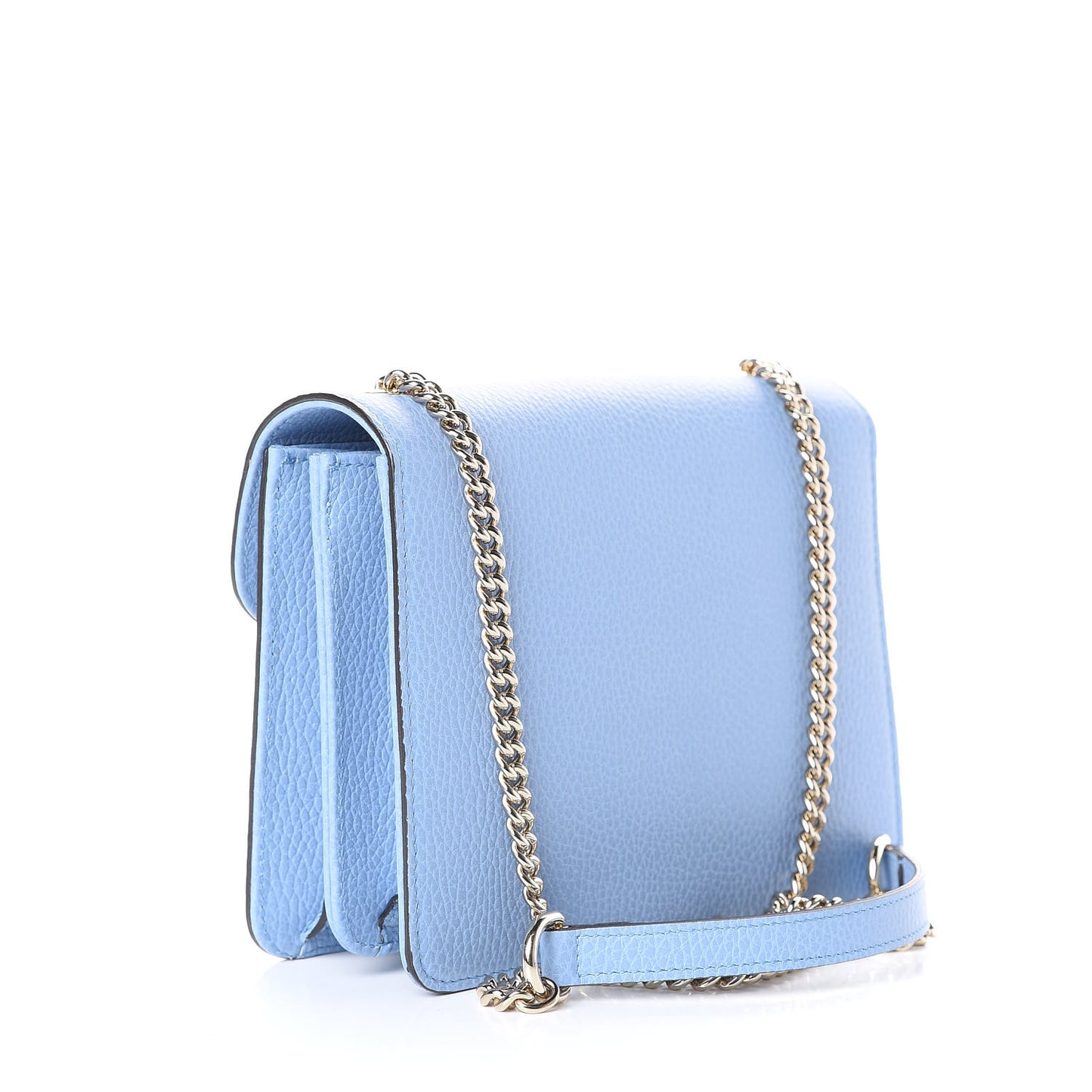 Dollar Calfskin Small Interlocking G Shoulder Bag Mineral Blue