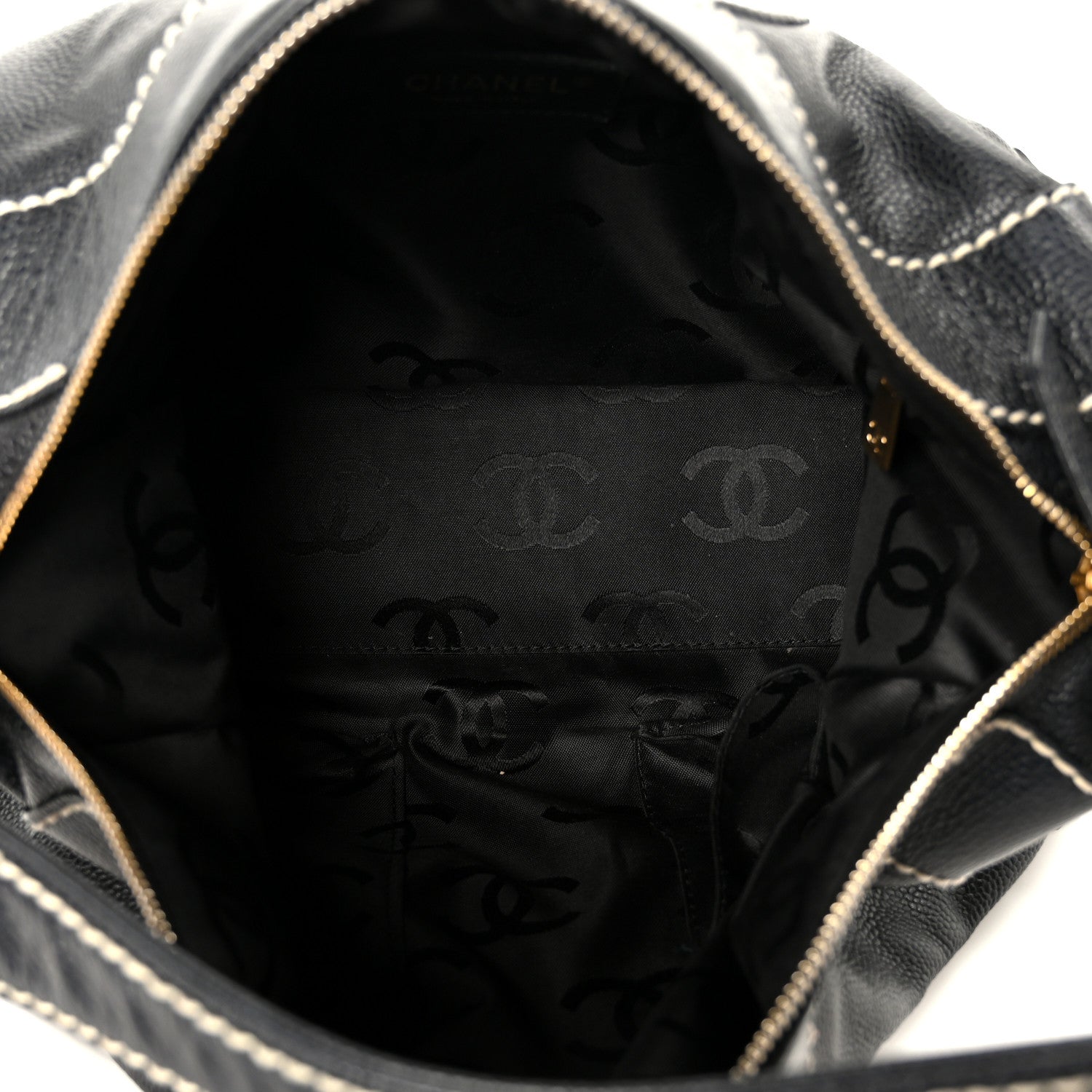 Chanel Caviar CC Stitched Hobo Black 5 of 10