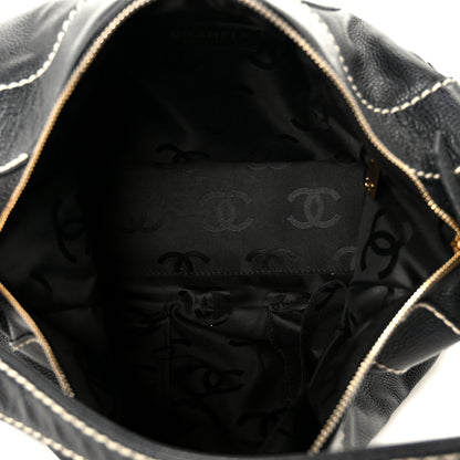 Chanel Caviar CC Stitched Hobo Black 5 of 10