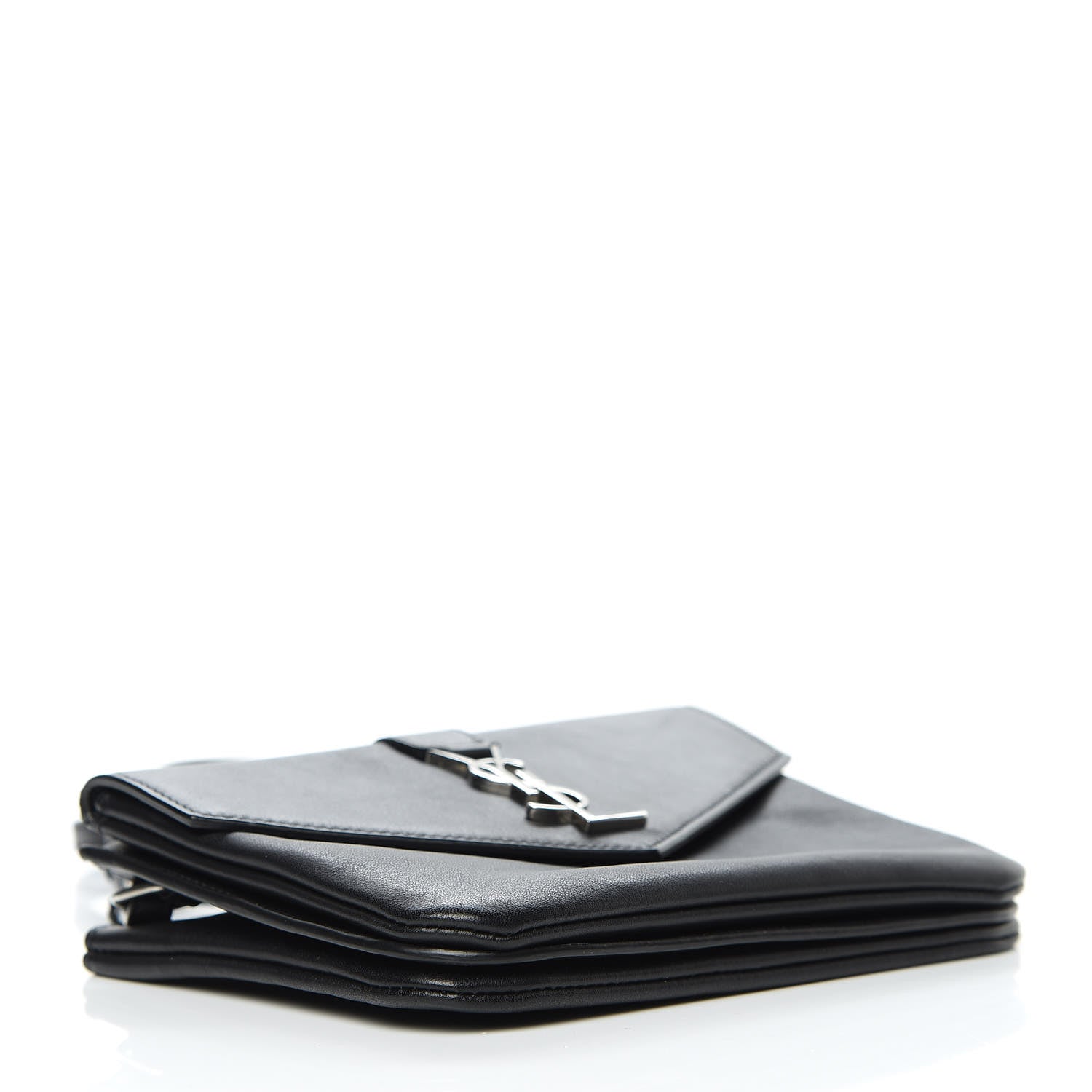 Saint Laurent Calfskin Monogram Tri Pocket Crossbody Bag Black 4 of 10