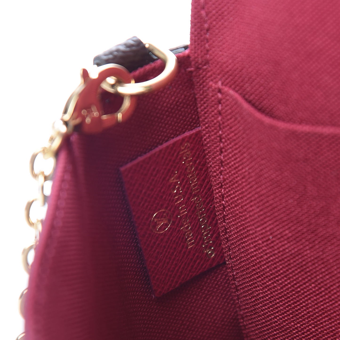 Monogram Pochette Felicie Chain Wallet Fuchsia