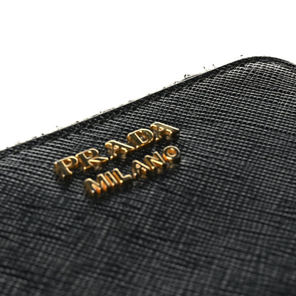 Prada Saffiano Metal Zip Coin Purse Black 8 of 8