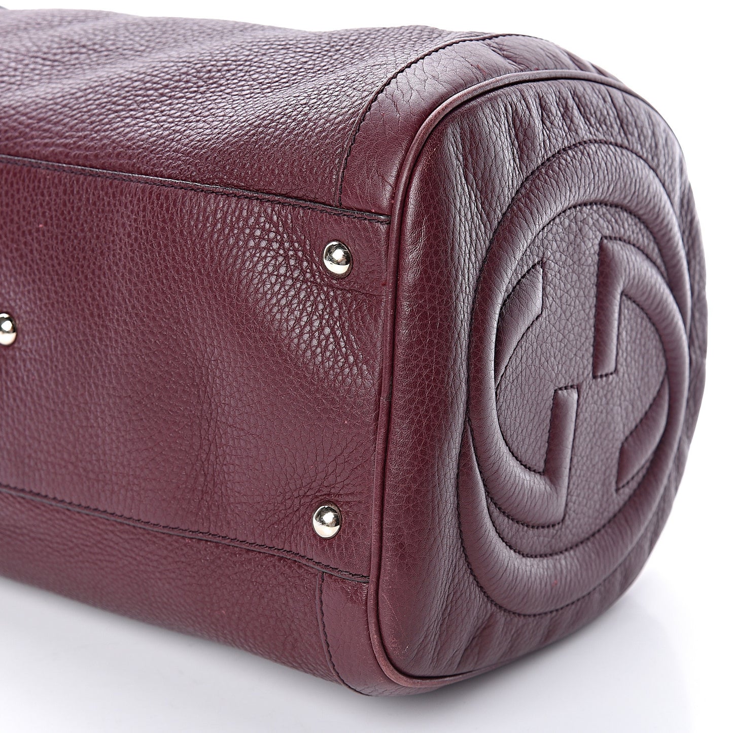 Pebbled Calfskin Medium Soho Boston Burgundy