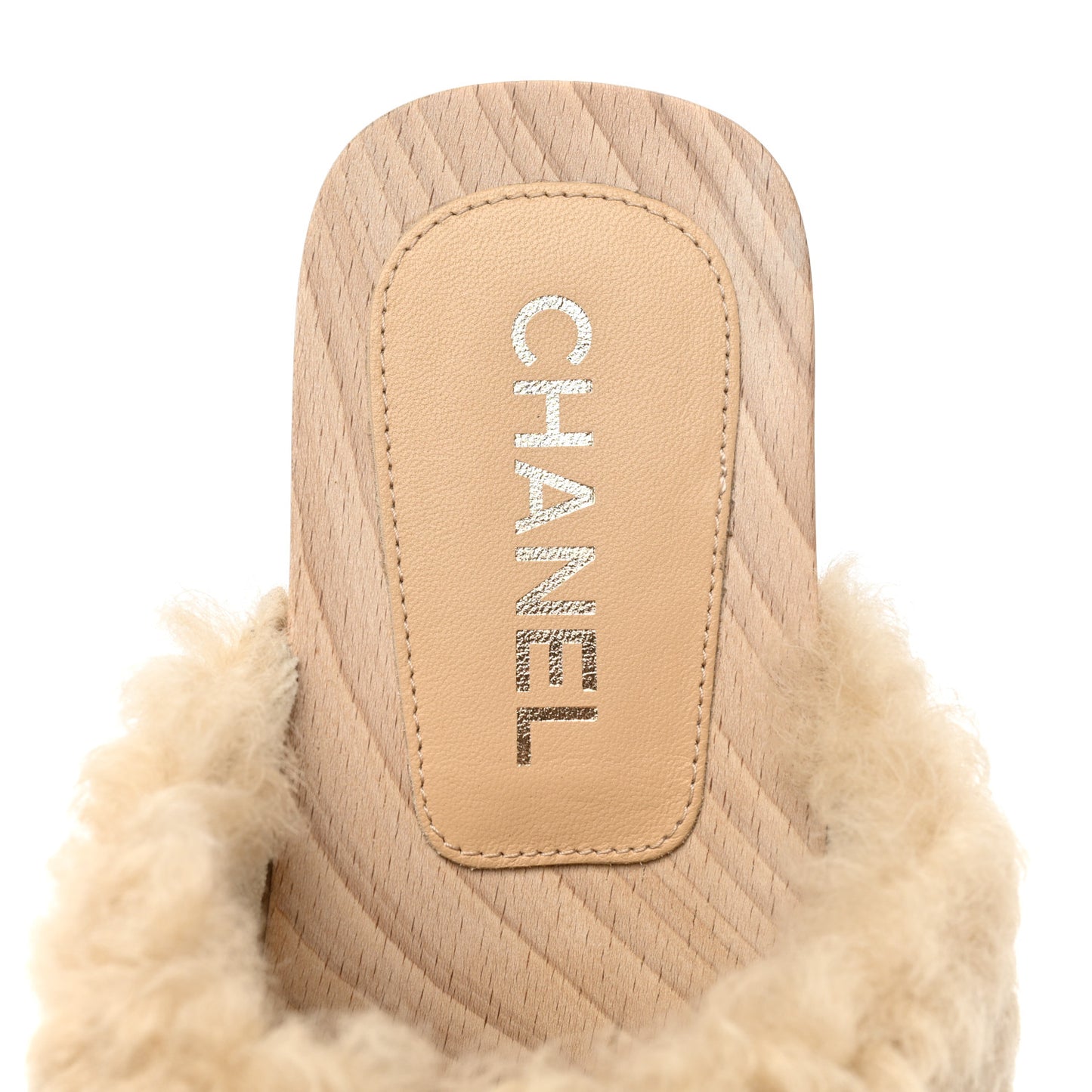 Shearling Lambskin Clogs 38 Beige