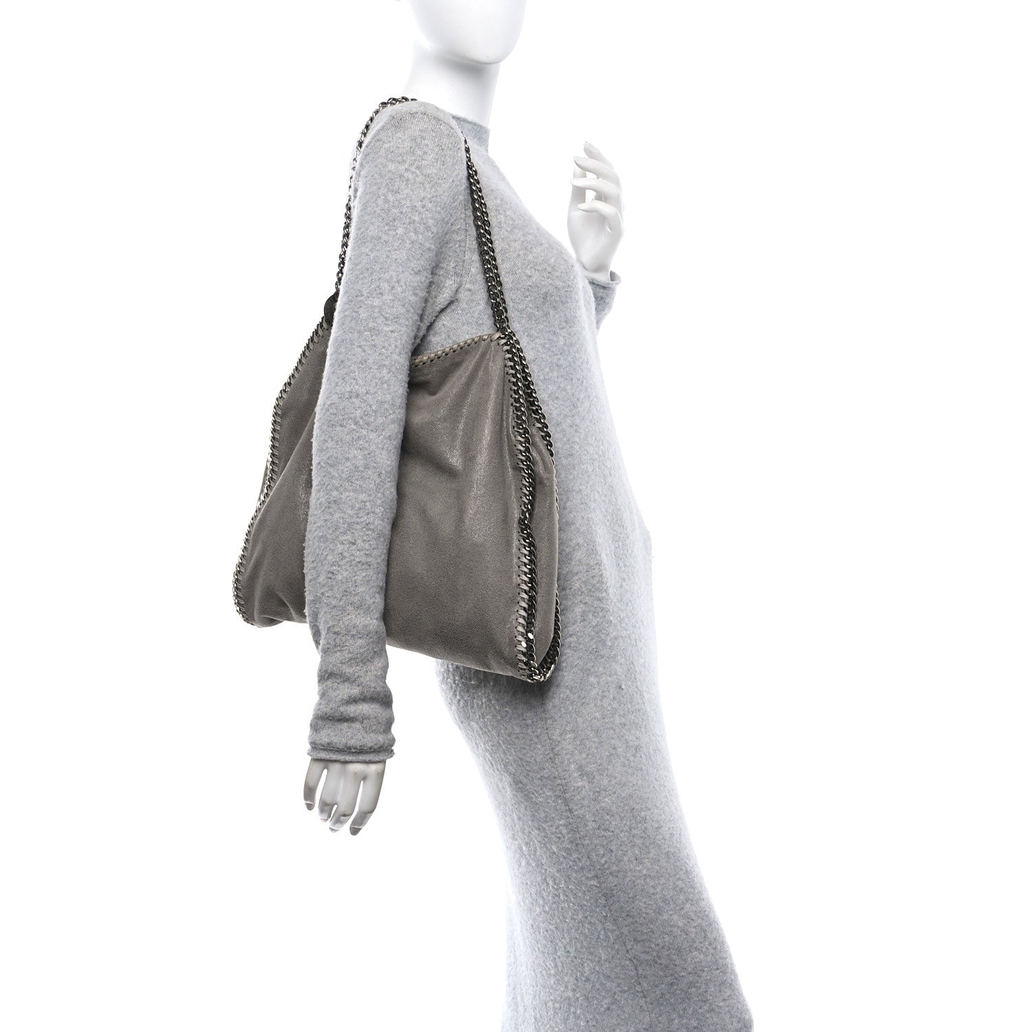 Stella McCartney Shaggy Deer Falabella Fold Over Tote Grey 2 of 9