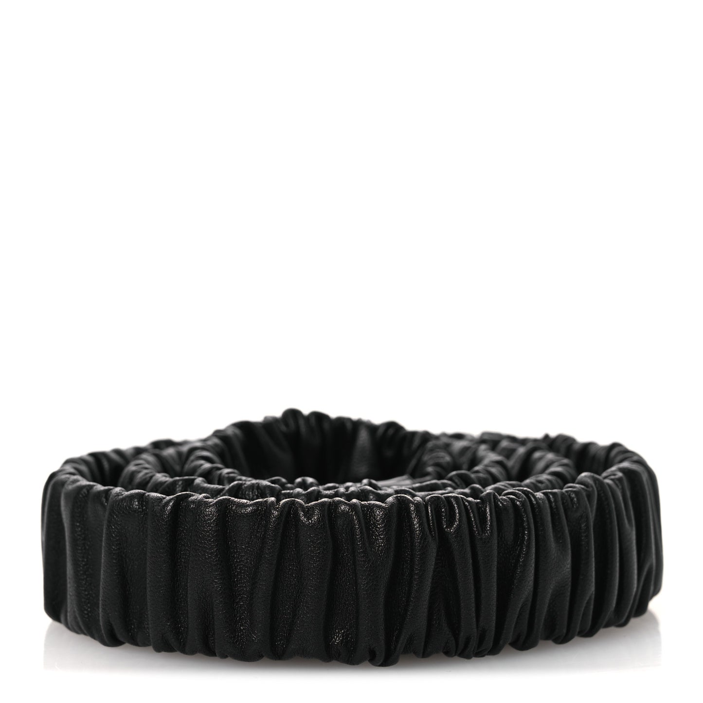 Lambskin Ruched Turn Lock CC Belt 95 38 Black