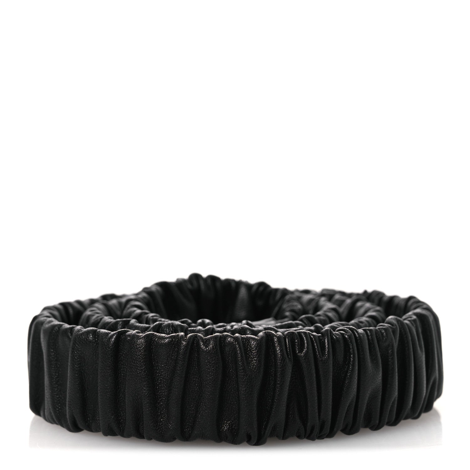 Chanel Lambskin Ruched Turn Lock CC Belt 95 38 Black 2 of 4