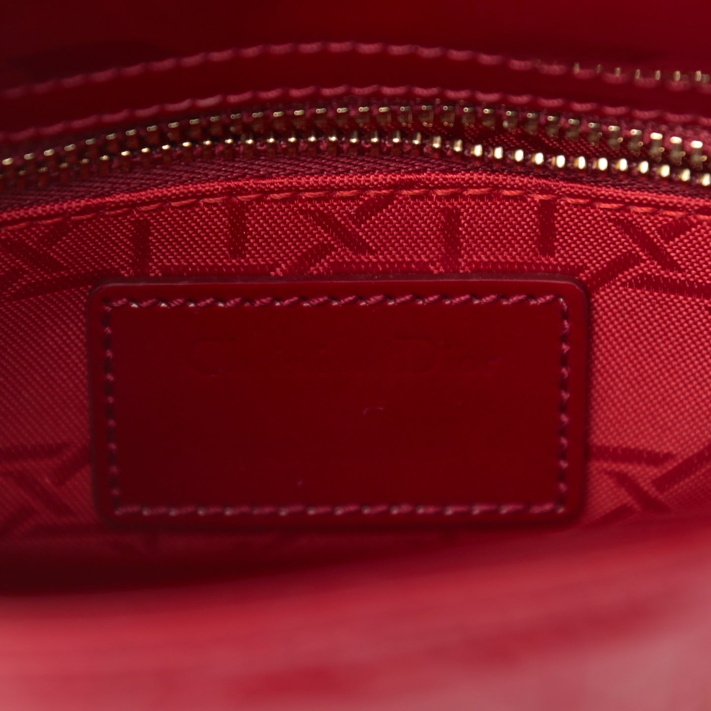 Patent Cannage Mini Lady Dior Red