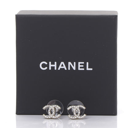 Chanel Pearl Crystal CC Earrings Gold 5 of 5