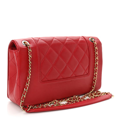 Chanel Sheepskin Quilted Medium Vintage Mademoiselle Flap Red 3 of 10