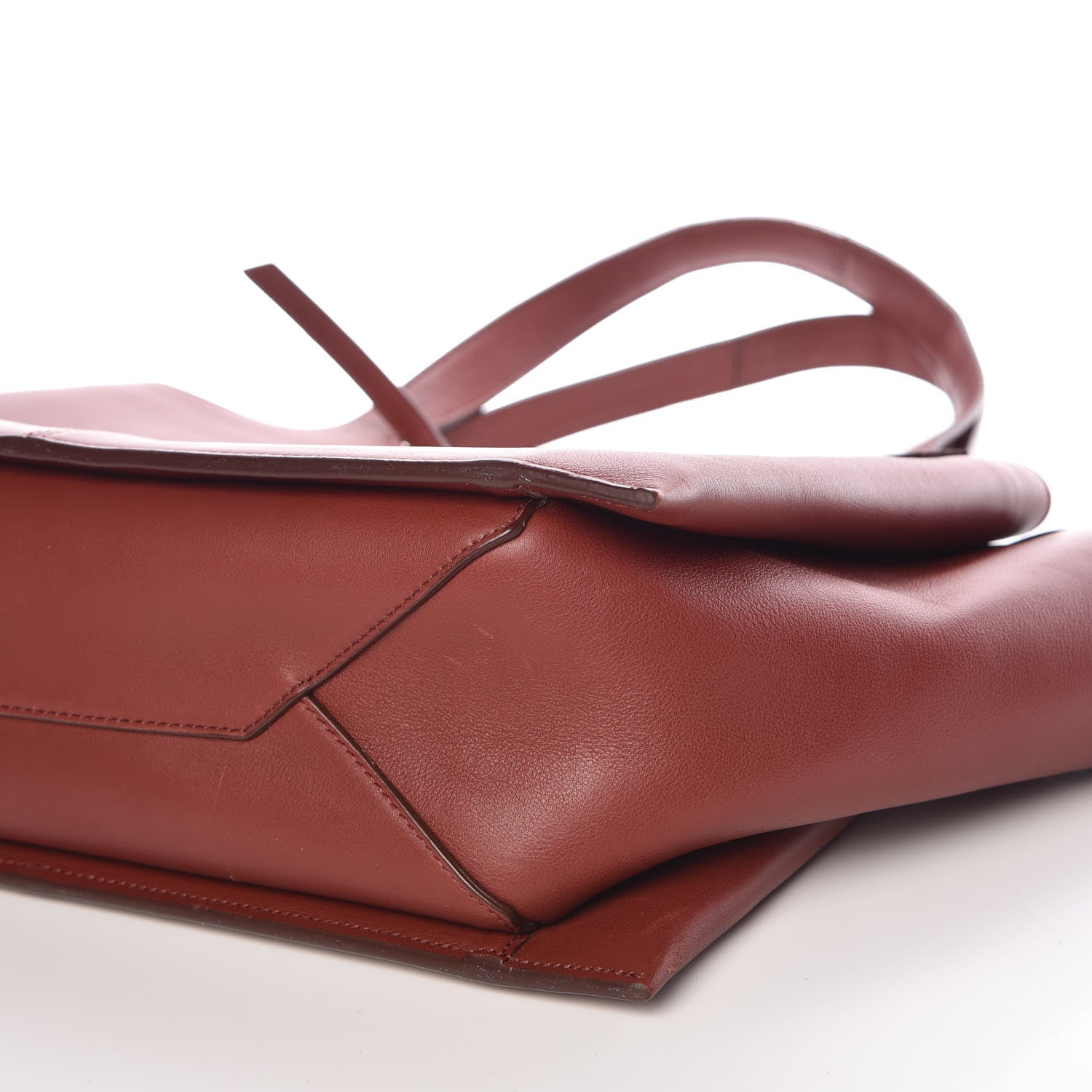 Celine Calfskin Medium Tri-Fold Bag Red Wood 14 of 15