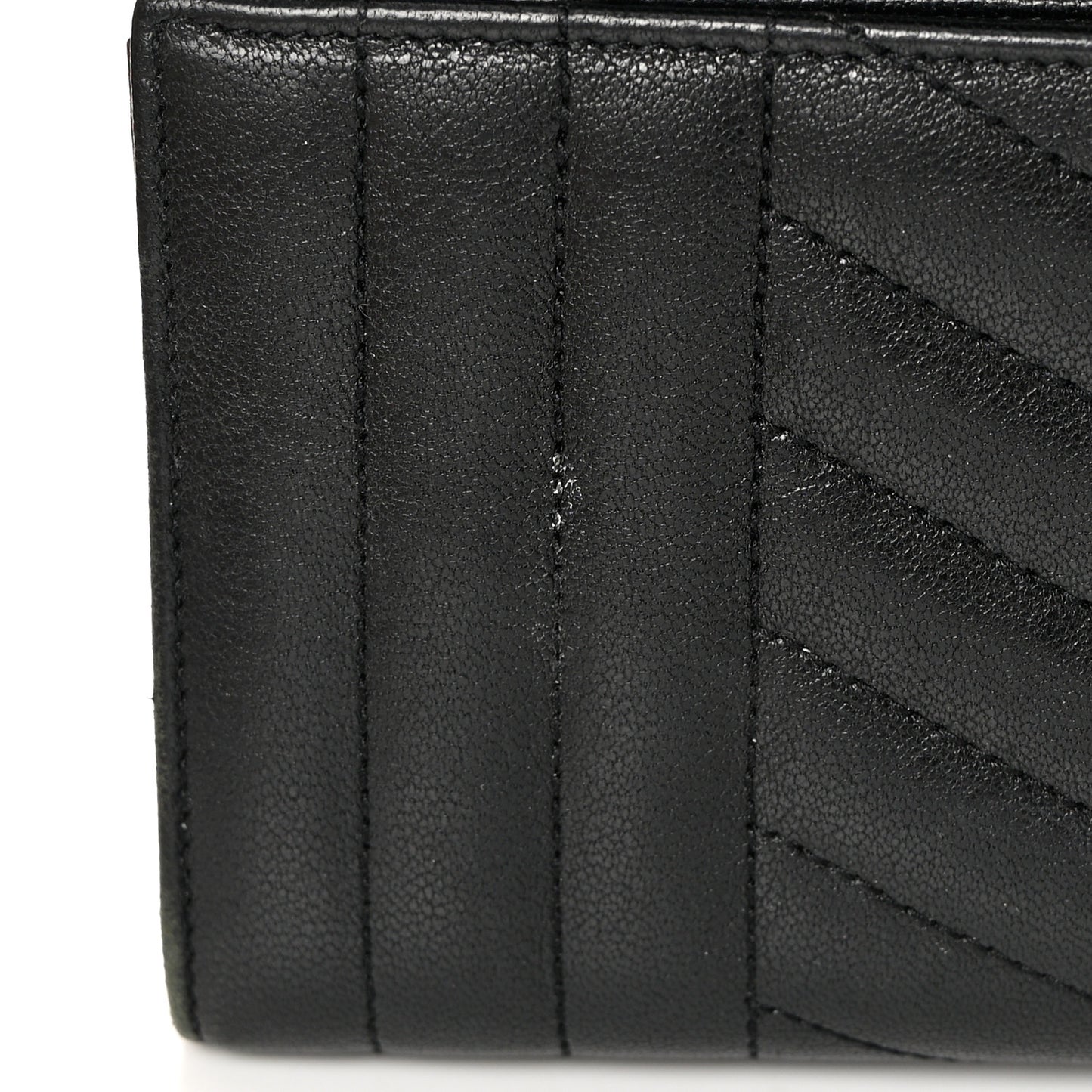 Lambskin Mixed Matelasse Quilted Large Monogram Envelope Wallet Black