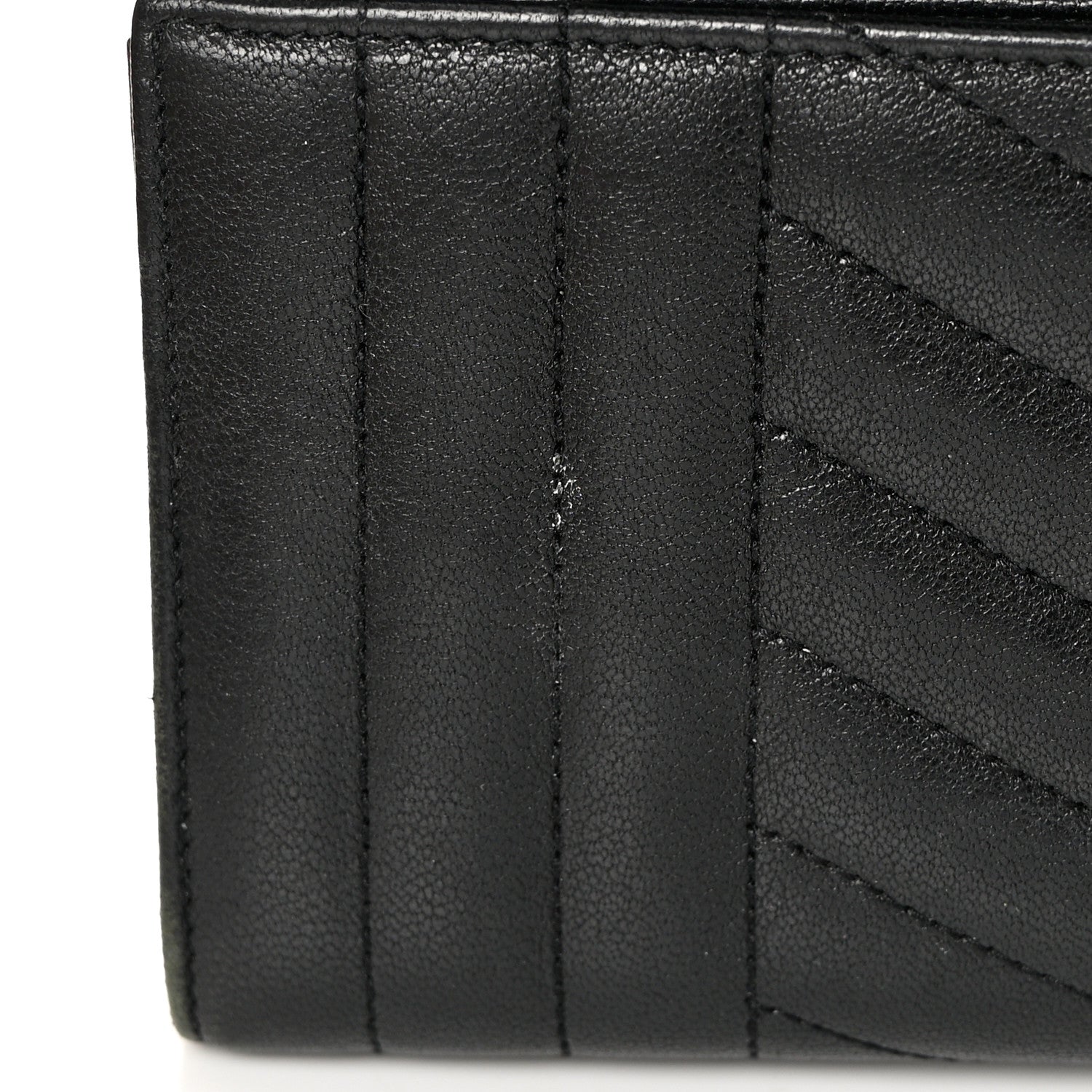 Saint Laurent Lambskin Mixed Matelasse Quilted Large Monogram Envelope Wallet Black 10 of 15