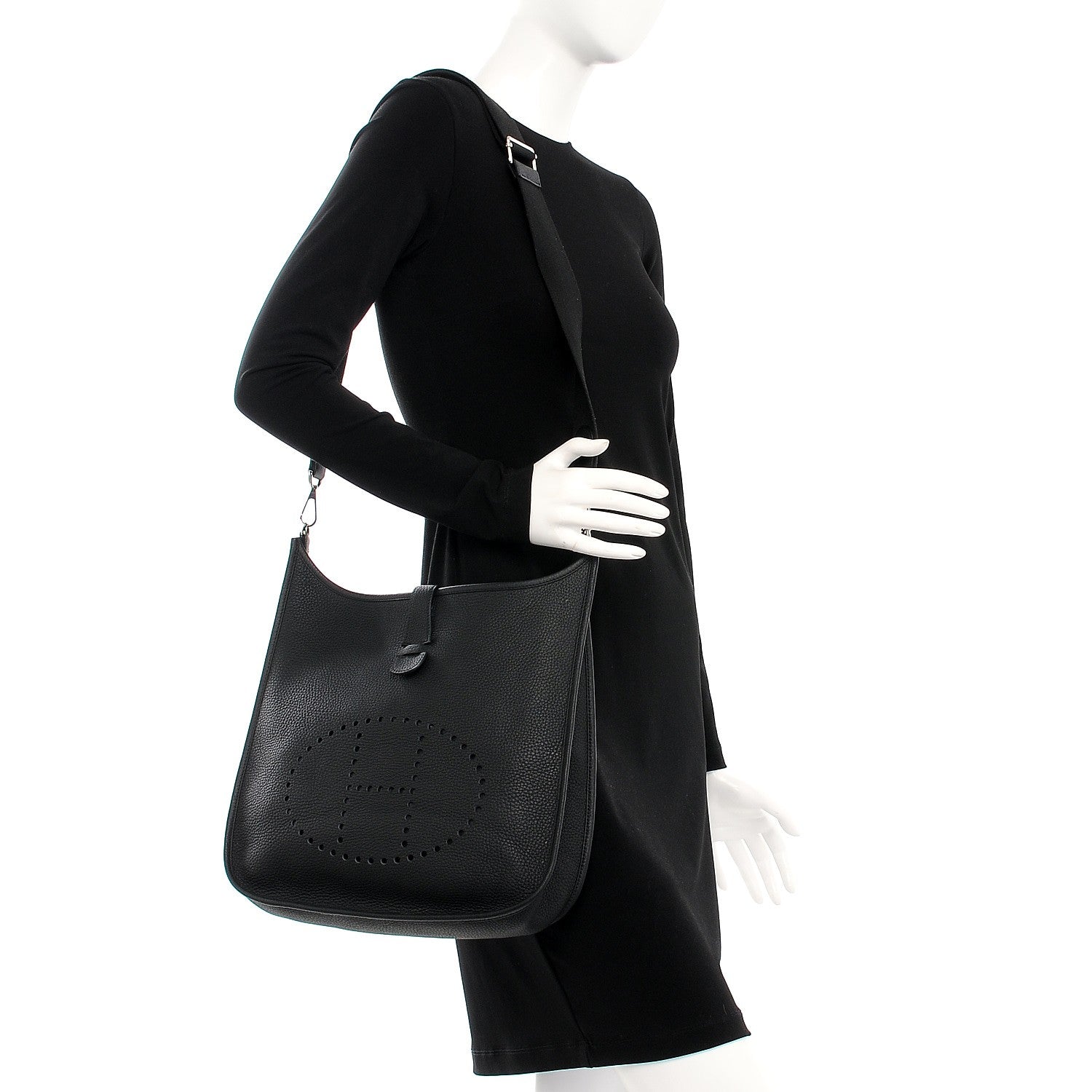 Hermes Taurillon Clemence Evelyne III GM Black 2 of 8