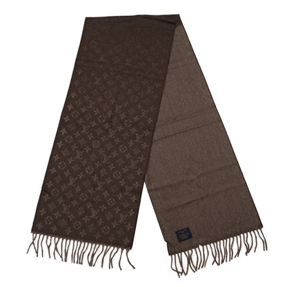 Louis Vuitton Cashmere Wool Monogram Gradient Scarf Noisette 2 of 3